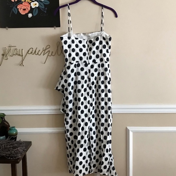 LOVERS + FRIENDS BLACK POLKA DOT RUFFLE DRESS NWOT - Picture 7 of 8